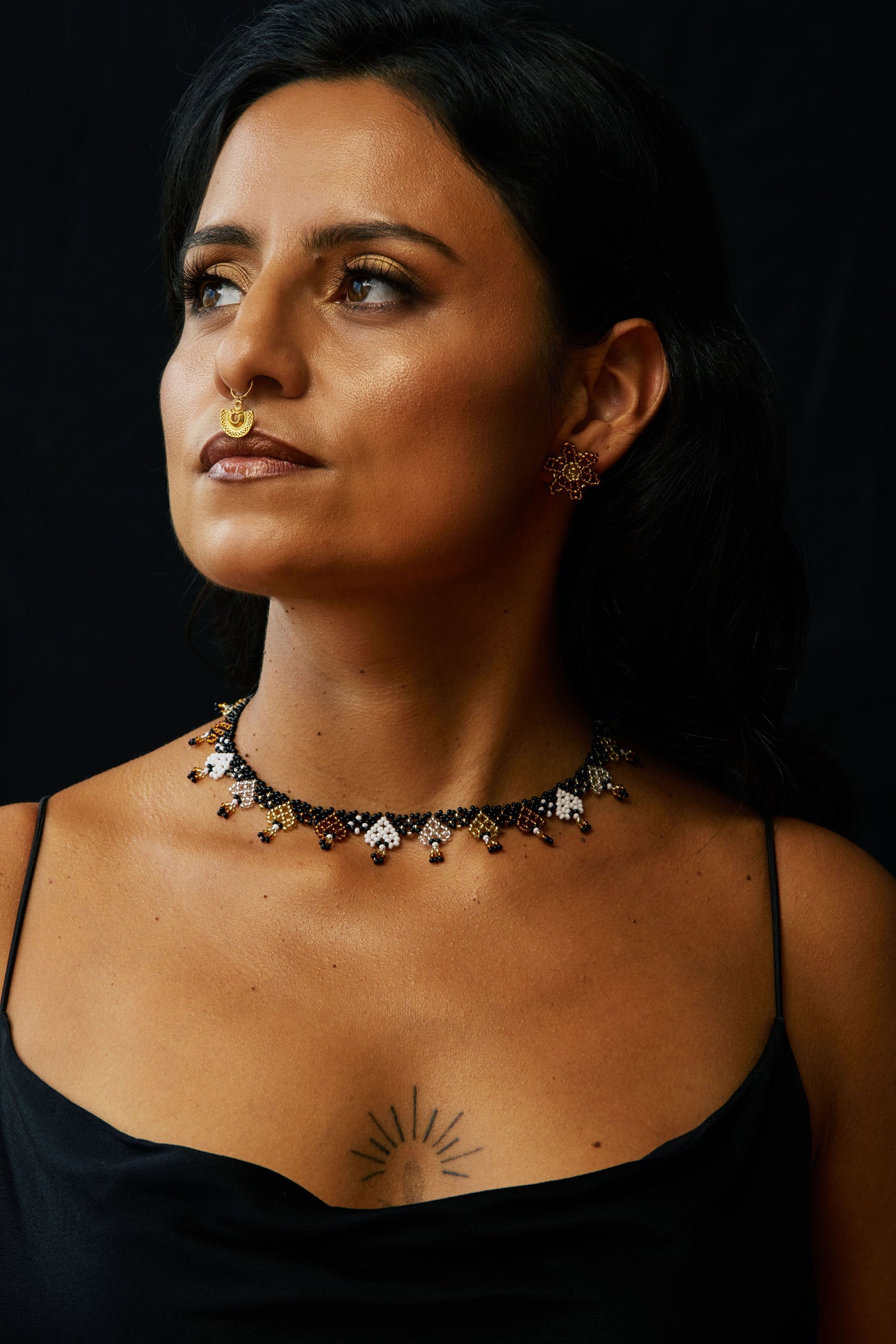 Golden Flowers Studs