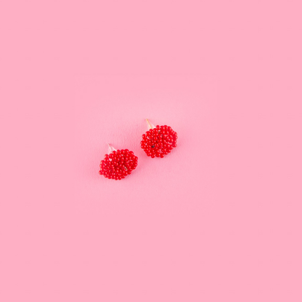 Red Round Studs
