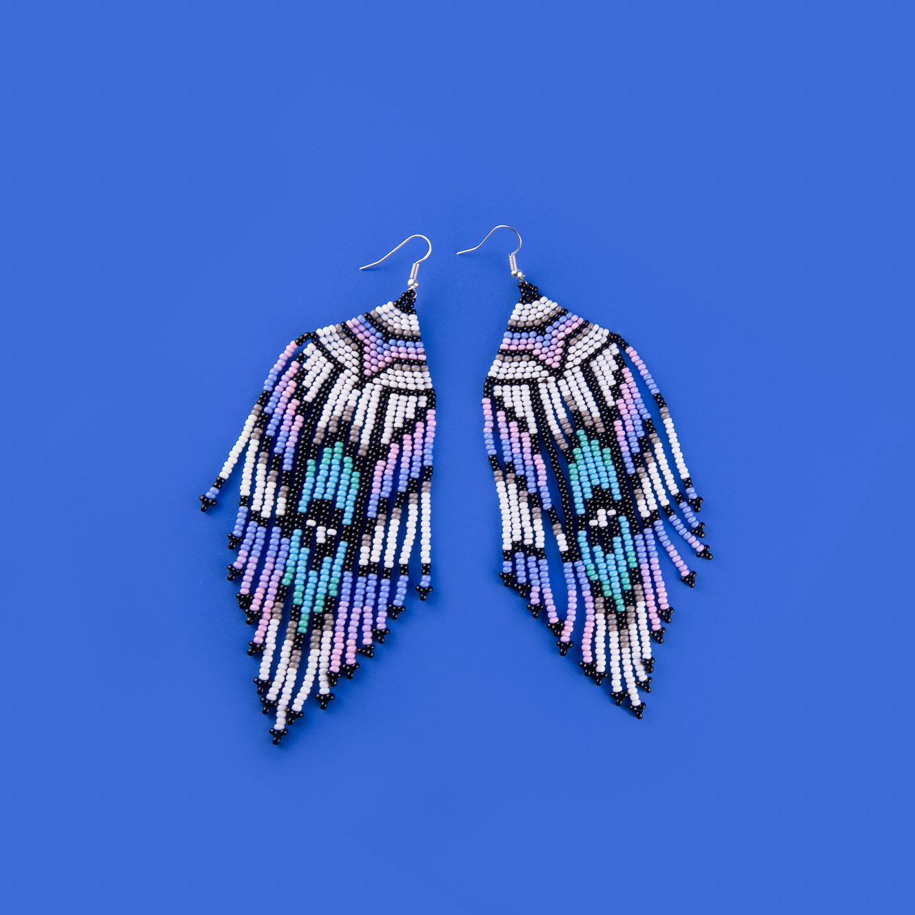 Feather Earrings Purple
