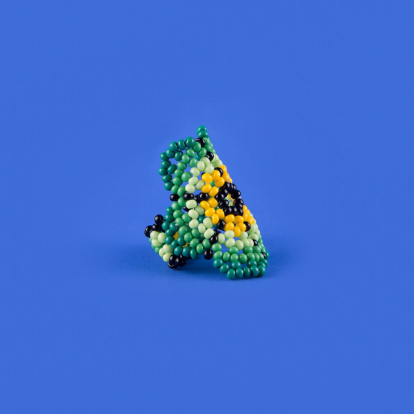 Green flower earring