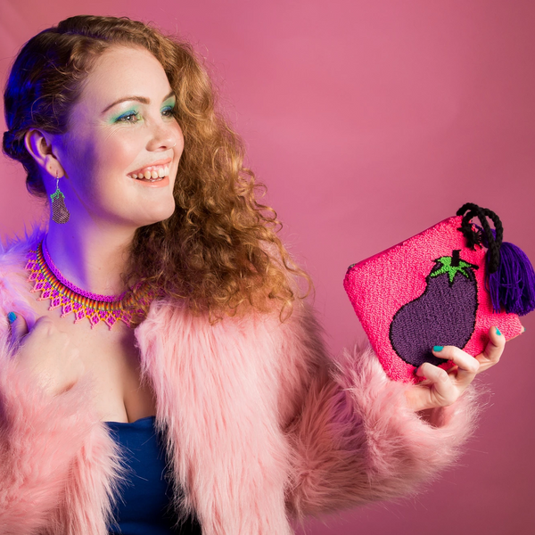 Pink Eggplant Purse