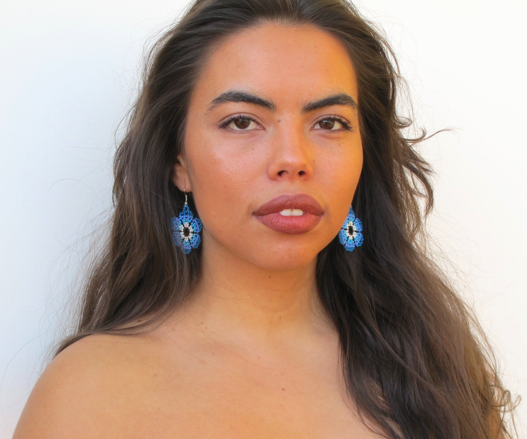 Blue Flower Earrings