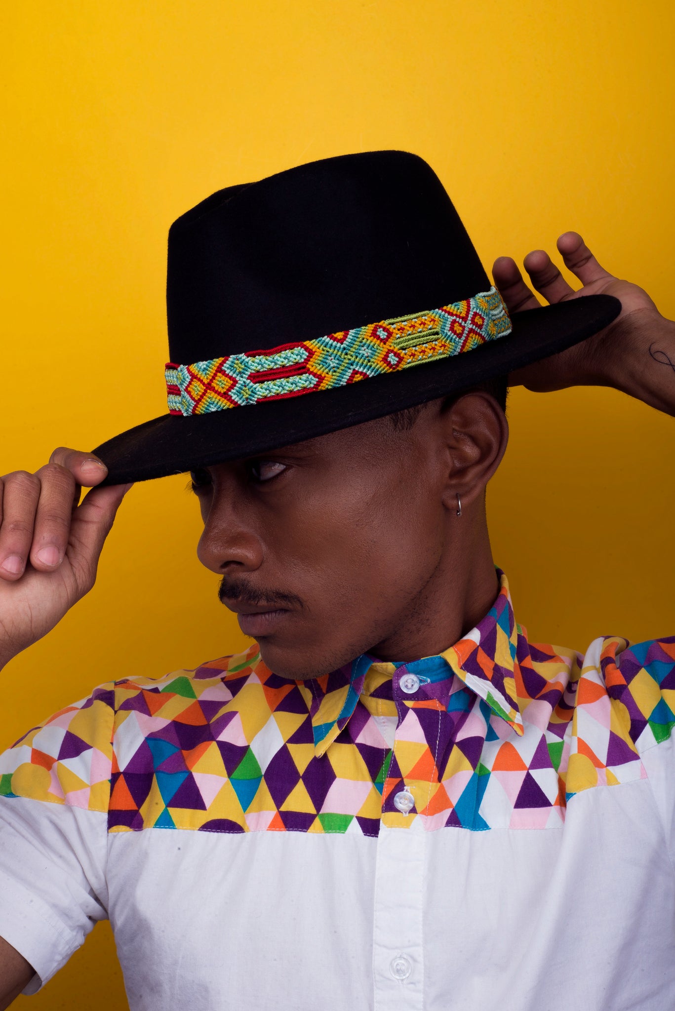 Rainbow Weaved Hat Belt
